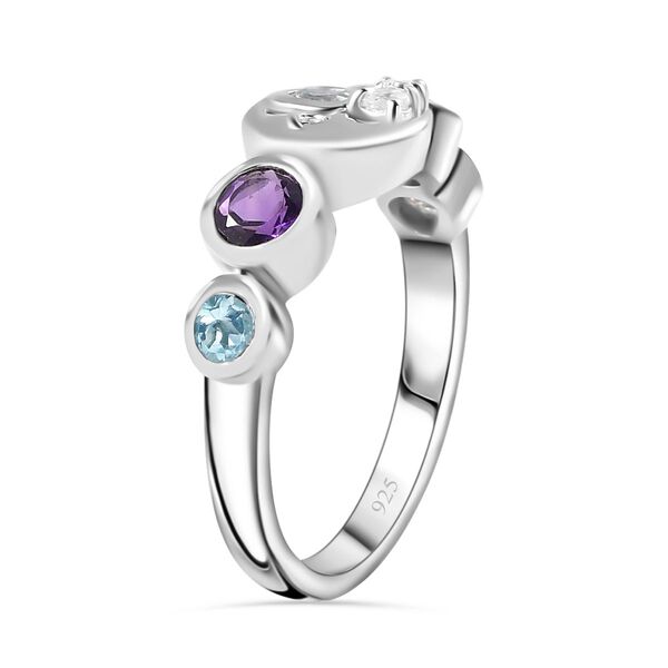 GP Celestial Dream Kollektion - Afrikanischer Amethyst, himmelblauer Topas, Zirkon und Kanchanaburi blauer Saphir-Ring - 1,07 ct. image number 5