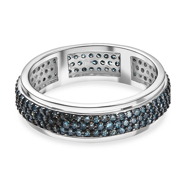 LUXURIANT DIAMOND - Lab Grown Blauer Diamant SI-GH SGL zertifiziert Ring 925 Silber rhodiniert (Gr&ouml;&szlig;e 20.00) ca. 1,00 ct image number 5