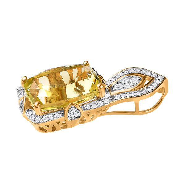 AA Ouro Verde Quarz und Zirkon Anh&auml;nger - 7,63 ct. image number 4