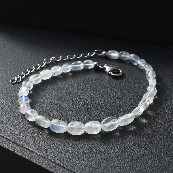 D'Joy AAA Regenbogen Mondstein Armband ca. 19 cm + 5 cm Extender, 925 Silber rhodiniert ca. 25,00 ct. image number 2