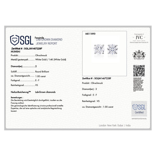 LUXURIANT DIAMOND- SGL zertifizierter VS-EF Labor Diamant Ring in 585 Weißgold - 3 ct. image number 8