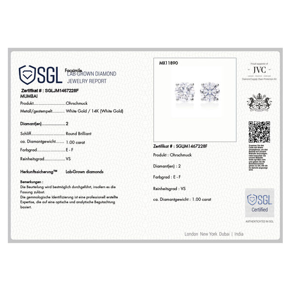LUXURIANT SGL zertifizierter VS-EF Labor Diamant Ring in 585 Weißgold - 3 ct. image number 8