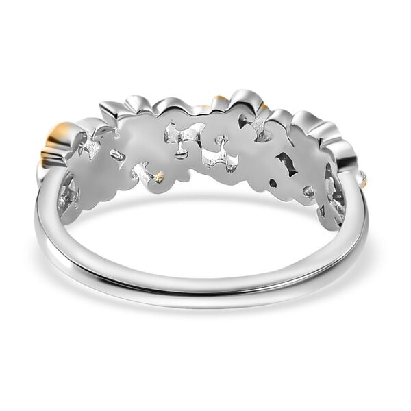 Floraler Ring, 925 Silber mit zweifarbiger Beschichtung image number 6