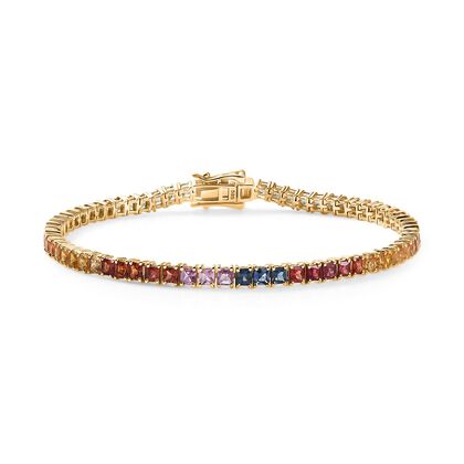 AAA Mehrfarbig Saphir Armband ca. 19 cm 585 Gold ca. 8,26 ct.