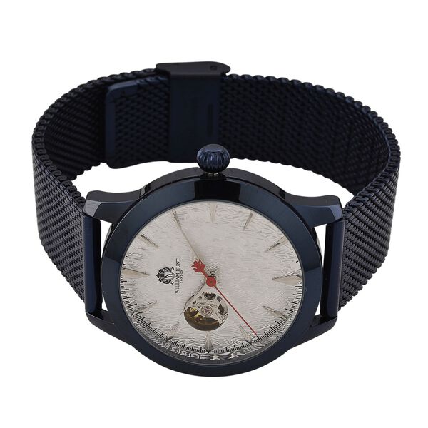 LUXUS SAMMLER EDITION - William Hunt Uhr, SEIKO AUTOMATIK Uhrwerk, Saphir Glashäuser, 5 ATM, Blaufarben Edelstahl Armband image number 5