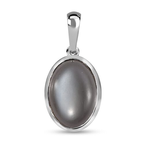 Grauer Mondstein Anhänger, 925 Silber ca. 6.27 ct image number 0