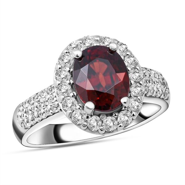 Roter Zirkon und wei&szlig;er Zirkon-Ring - 4,80 ct. image number 3
