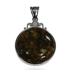 Labradorit, Weiße Jade Anhänger ca. 45.00 ct