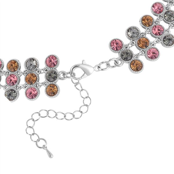 Mehrfarbiger Kristall Halskette ca. 50 cm Legierung image number 3