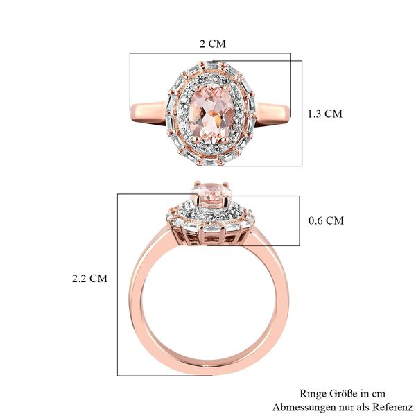 Morganit und weißer Zirkon-Ring - 1,27 ct. image number 7