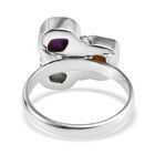 Handgearbeiteter Mehrfarbig Edelsteine Ring 925 Silber  ca. 3,70 ct image number 4