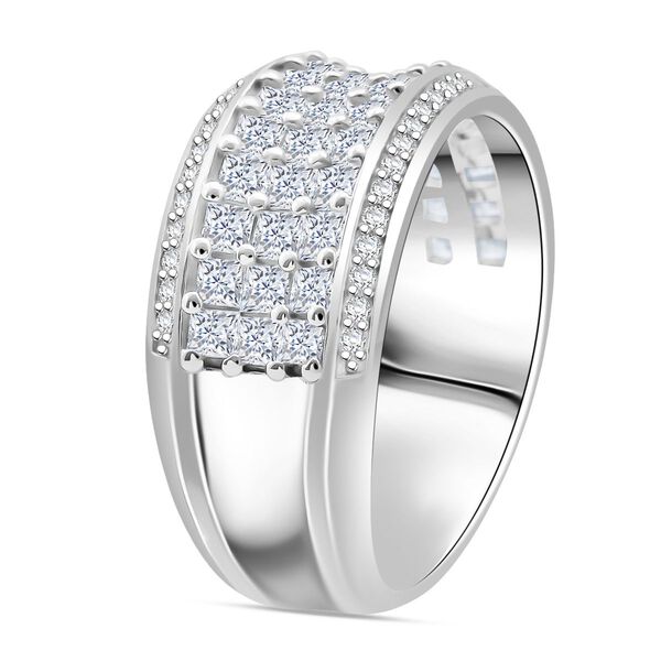 LUSTRO STELLA - Weißer Zirkonia Ring 925 Silber rhodiniert (Größe 18.00) image number 4