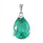 Smaragd-Triplett-Quarz Anh&auml;nger, 925 Silber platiniert ca. 16,65 ct