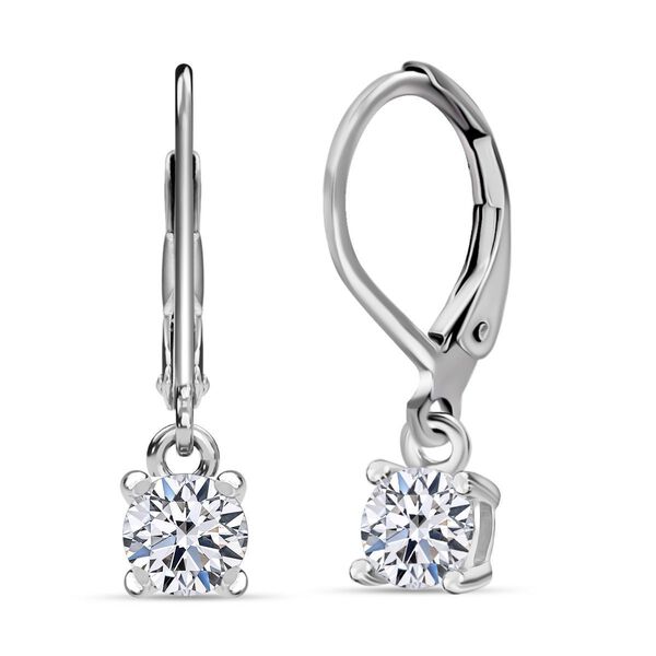 LUXURIANT SGL zertifizierte VS-GH Labor Rund-Diamant Ohrringe, 925 Silber rhodiniert - 1 ct. image number 0