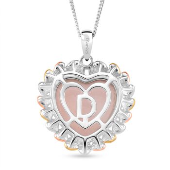 D'Joy Nat&uuml;rlicher Rosa K&ouml;nigsmuschel Perle (15 mm) Schmuckset ca. 45 cm 925 Silber rhodiniert