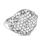 GP Celestial Kollektion - Kanchanaburi Blauer Saphir, Moissanit Ring, 925 Silber platiniert, (Größe 17.00) ca. 1.86 ct