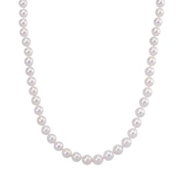 Wei&szlig;e Edison Perle (9-11 mm) Halskette, ca. 45 cm + 5 cm extender, 925 Silber rhodiniert