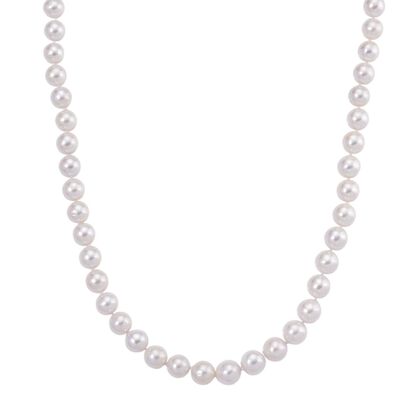 Wei&szlig;e Edison Perle (9-11 mm) Halskette, ca. 45 cm + 5 cm extender, 925 Silber rhodiniert