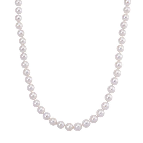 Wei&szlig;e Edison Perle (9-11 mm) Halskette, ca. 45 cm + 5 cm extender, 925 Silber rhodiniert