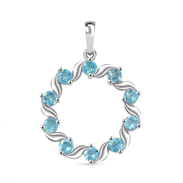 Djoy AA Betroka Blauer Apatit Meeresrauschen Anhänger 925 Silber rhodiniert ca. 1.33 ct image number 0