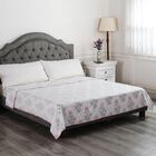 Baumwoll-Musselin Dohar in T&uuml;rkis und Rot, Handgeblockt und Handgequiltet, 200x200 cm