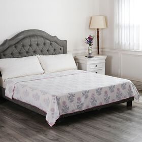 Dreilagige Baumwoll-Muslin-Blockdruck Dohar