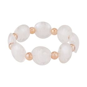 Champagner Kristall, Weißes Murano-Glas Armband Flexibel cm Standard