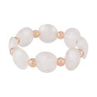 Champagner Kristall, Weißes Murano-Glas Armband Flexibel cm Standard