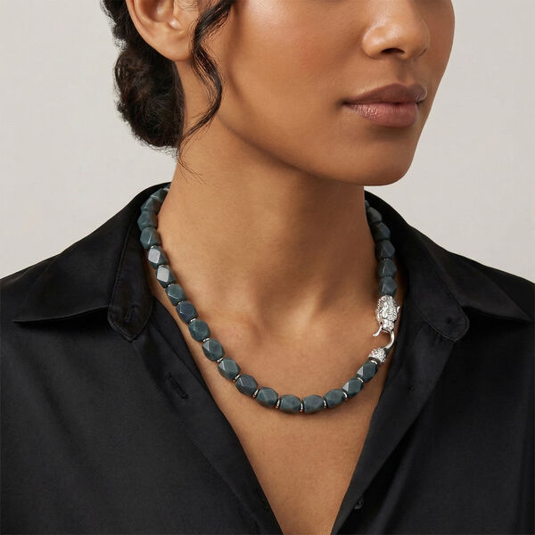 Jade Halskette ca. 50 cm 316L Edelstahl (10-15 Werktage Lieferzeit) ca. 400.00 ct image number 2