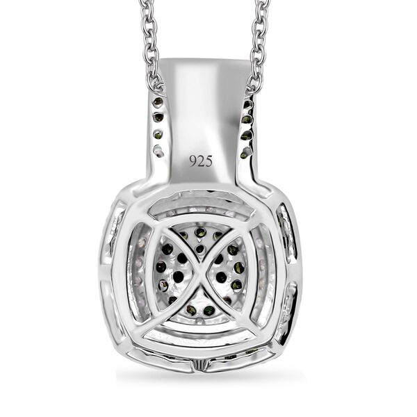 Gr&uuml;ner und wei&szlig;er Diamant-Anh&auml;nger mit 50cm Kette - 0,98 ct. image number 6