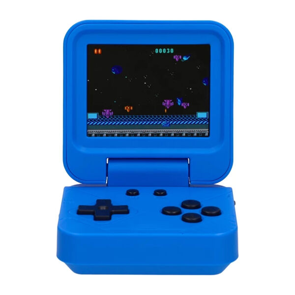Retro-Handheld-Spielkonsole, Faltbar mit 240 der 80-ger | 2,8-Zoll-Farbdisplay, Blau