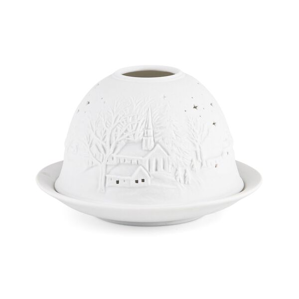 LED-Porzellan-Teelichthalter - Motiv Winterkapelle, 13-Farben-LED mit Fernbedienung, Durchmesser 10,5 cm, H&ouml;he 7,5 cm image number 5