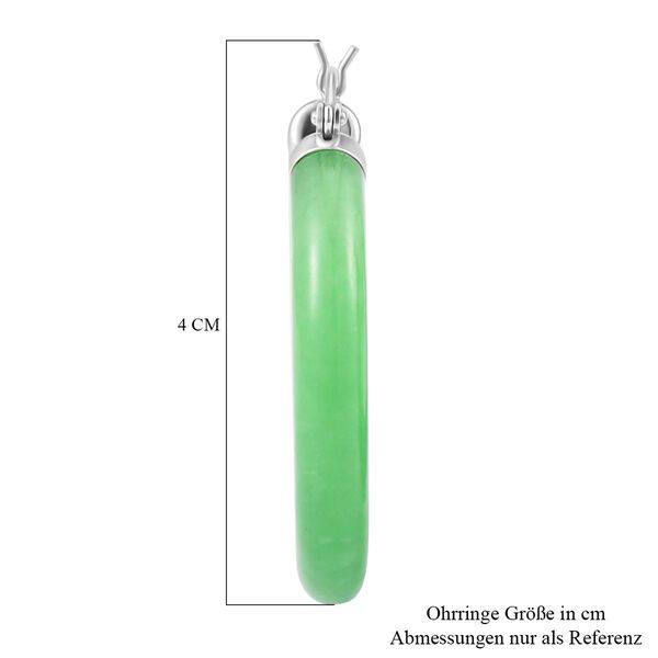 Gr&uuml;ne Jade Ohrringe, 925 Silber rhodiniert ca. 76.00 ct image number 4