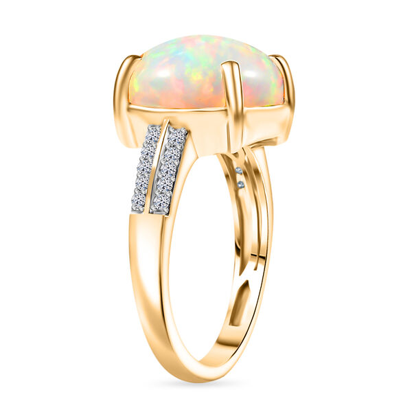 LUXURIANT AAA nat&uuml;rlicher, &auml;thiopischer Welo Opal und Labor Diamant Ring in 375 Gold - 3,82 ct. image number 4