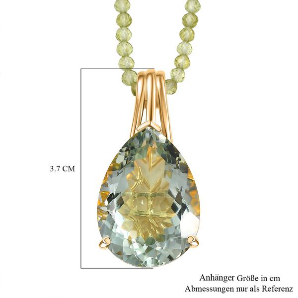 D'Joy AA Prasiolith, Peridot Schmuckset ca. 50 cm 925 Silber 750 Gelbgold Vermeil ca. 63.97 ct image number 6