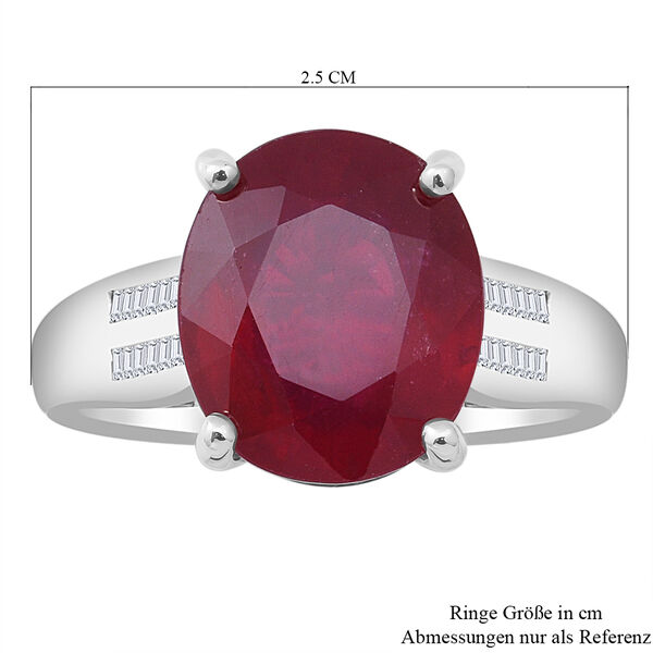 Afrikanischer Rubin (Fissure gef&uuml;llt) und Diamant-Ring, 925 Silber platiniert image number 5