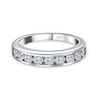 LUSTRO STELLA Hergestellt mit ZIRKONIA Half Eternity Ring 925 Silber Platin-Überzug image number 0