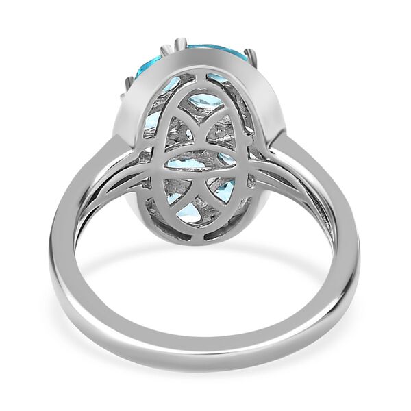 Paraiba-Apatit Ring 925 Silber platiniert (Größe 17.00) ca. 2.12 ct image number 6