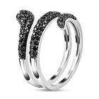 Schwarzer Spinell Ring, 925 Silber Zweifarbig, (Größe 16.00) ca. 0.65 ct image number 4