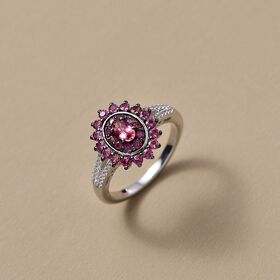 D'Joy AA Rubellit Ring 925 Silber rhodiniert (Größe 20.00) ca. 1,04 ct