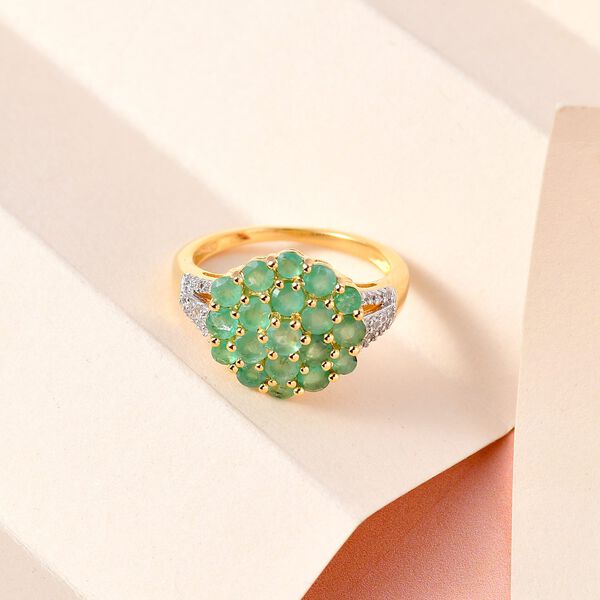 Kagem sambischer Smaragd und Zirkon-Ring - 1,96 ct. image number 2