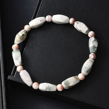 Rosa Web Jaspis Armband Flexibel (18 cm), ca. 80.00 ct