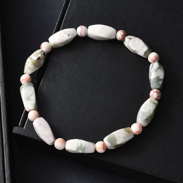 Rosa Web Jaspis Armband Flexibel (18 cm), ca. 80.00 ct image number 2