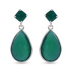 Verde Onyx Ohrringe, 925 Silber rhodiniert, ca. 27.50 ct