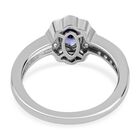 AA Tansanit Ring 925 Silber Platin-Überzug image number 4