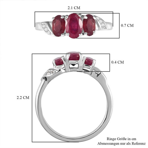 Afrikanischer Rubin und Zirkon-Ring image number 7