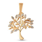 Diamant Baum-des-Lebens-Anhänger, 925 Silber vergoldet