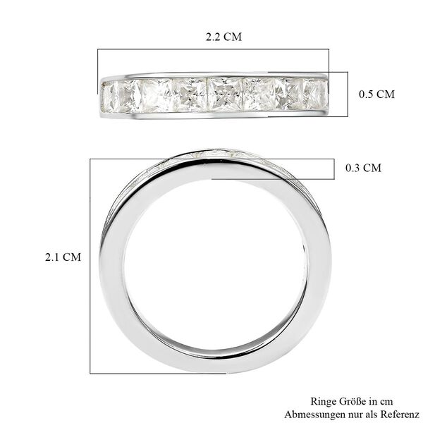 Moissanit-Ring, 925 Silber Platin  ca. 1,22 ct image number 6