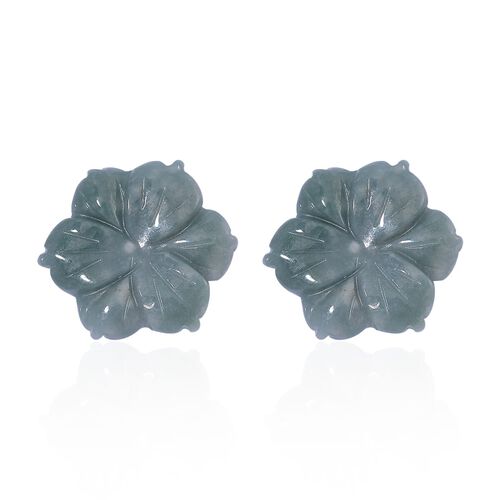 Natürliche, geschnitzte Jade Ohrstecker - 25 ct. image number 0