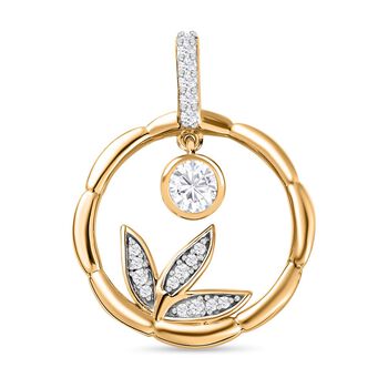 Moissanit Anh&auml;nger 925 Silber Gelbgold Vermeil ca. 0.41 ct